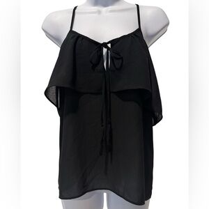 Casual Land Black Layered Cami Top Size S Whimsigoth Y2K Office Chic